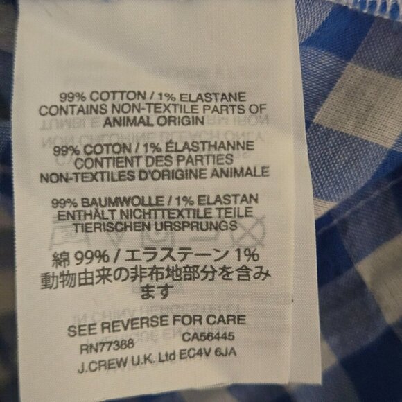 J.Crew NWT Blue White Check Tie Front Button Down Blouse Size 8 - Picture 7 of 7